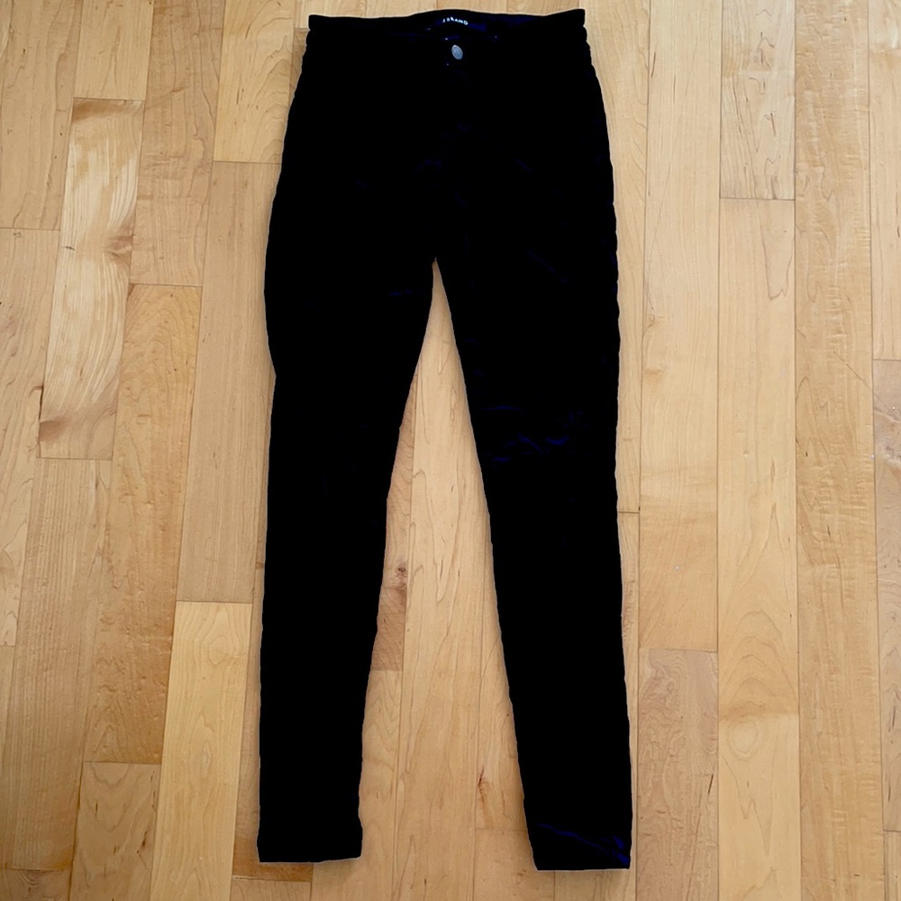 Black velvet skinny jeans